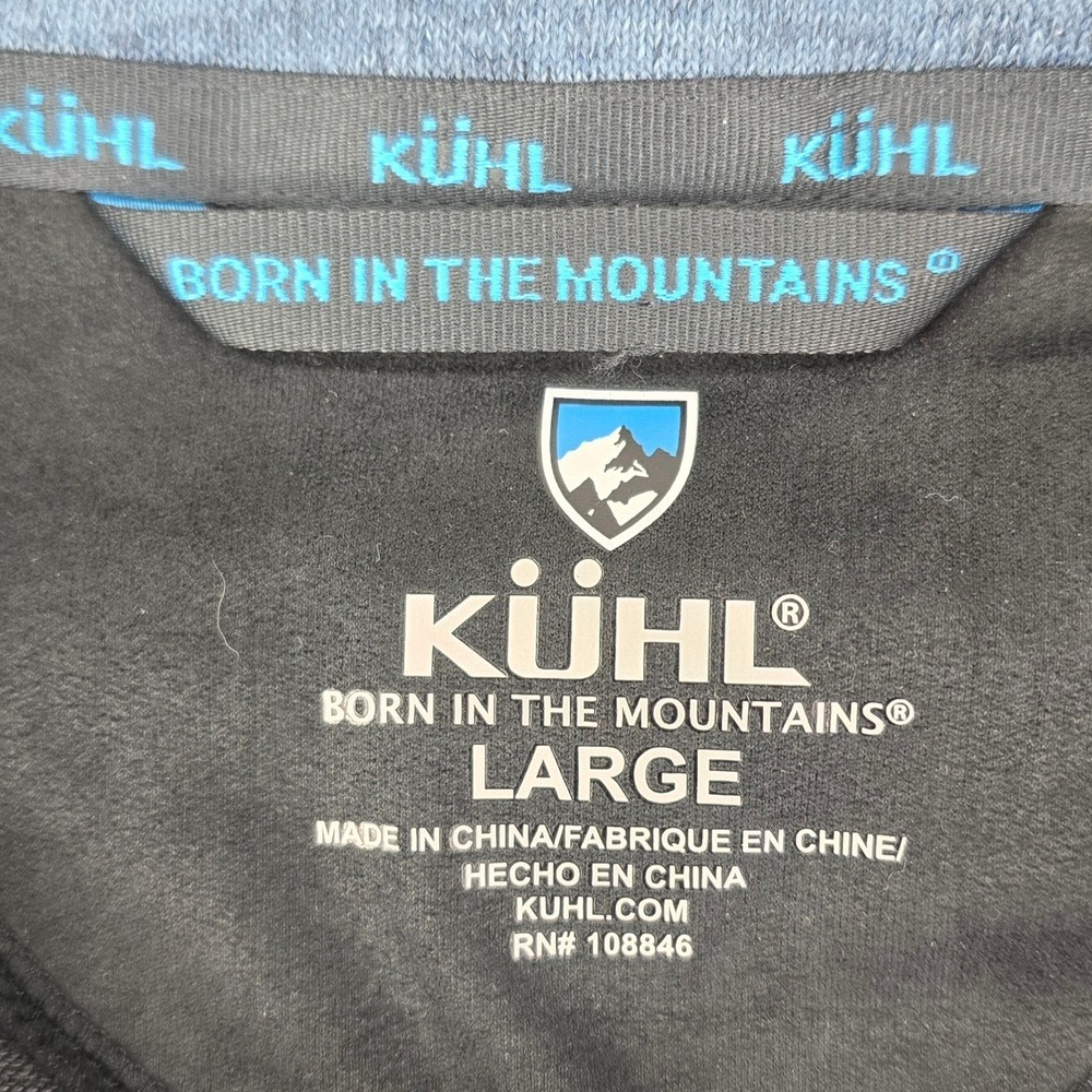 KUHL Ryzer Men's Large Blue/Gray Long Sleeve 1/4 Zip Performance Pullover Shirt - Picture 5 of 9